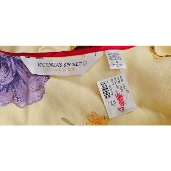 NWT Vintage Victoria's Secret GOLD Floral Long Nightgown & Kimono Robe Set Small - Picture 10 of 11